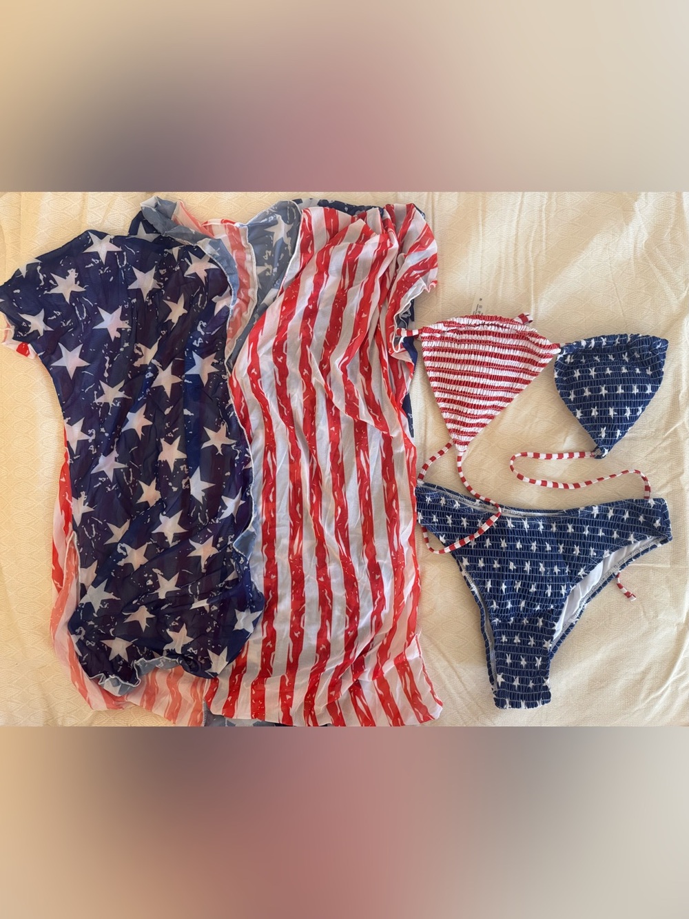 American Flag Bikini with Cover Set